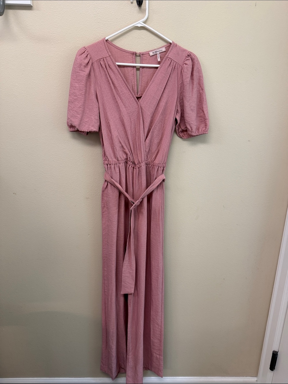 BCBGeneration Dusty Rose Belted Jumpsuit SzXS